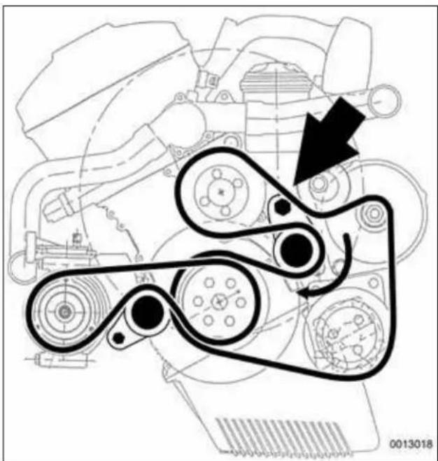 Mechanical assembly diagram showing belt drive system with pulleys and gears (no text or labels)