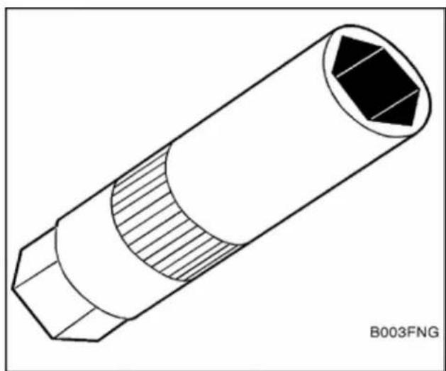 Technical line drawing of a cylindrical mechanical component with cross-sectional hatching (no text or symbols)