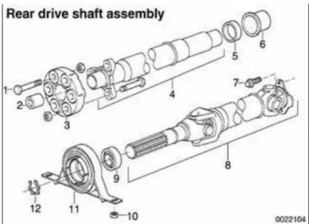 Rear drive shaft assembly, 1, 2, 3, 4, 5, 6, 7, 8, 9, 10, 11, 12, 0022104