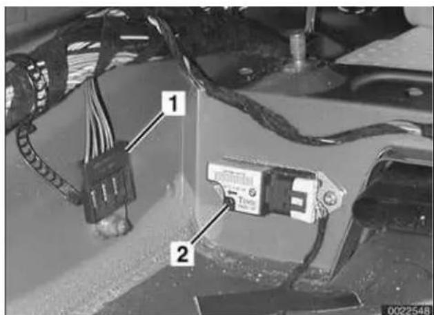 Technical diagram showing labeled components of an automotive electrical panel with wires and connectors