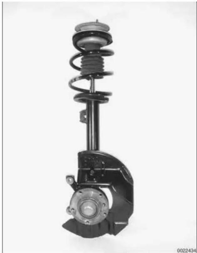 Mechanical assembly of a car suspension system with spring and mounting bracket (no text or symbols visible)