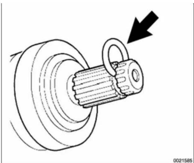 Mechanical diagram showing a gear assembly with a lock and shaft, no text or symbols present