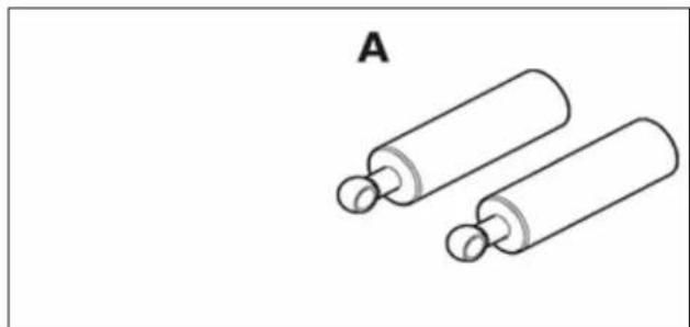 Two cylindrical objects with end caps, labeled 'A' in the top-left corner (no other text or symbols)