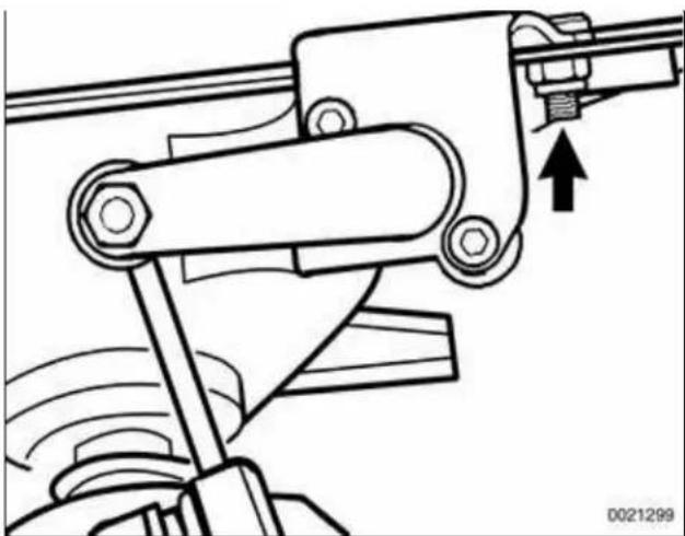 Mechanical assembly diagram showing a linkage mechanism with no visible text or symbols