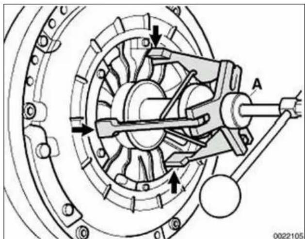 Mechanical assembly diagram showing a rotating wheel with labeled components and directional arrows (no text or symbols present)