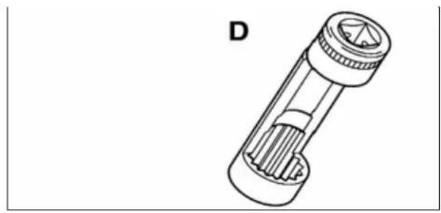 Technical line drawing of a cylindrical mechanical component with internal gear-like structure (no text or symbols)