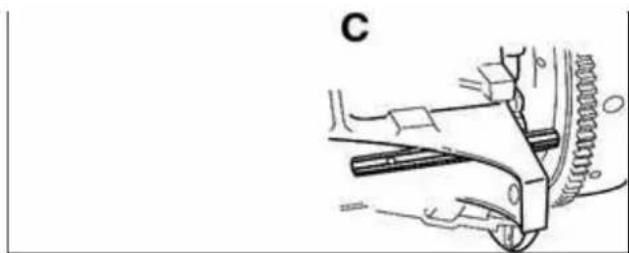 Mechanical assembly diagram showing a clamping mechanism with no visible text or symbols