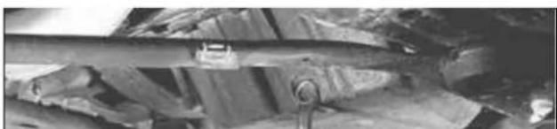 Close-up of a mechanical assembly with visible structural elements and no text or symbols