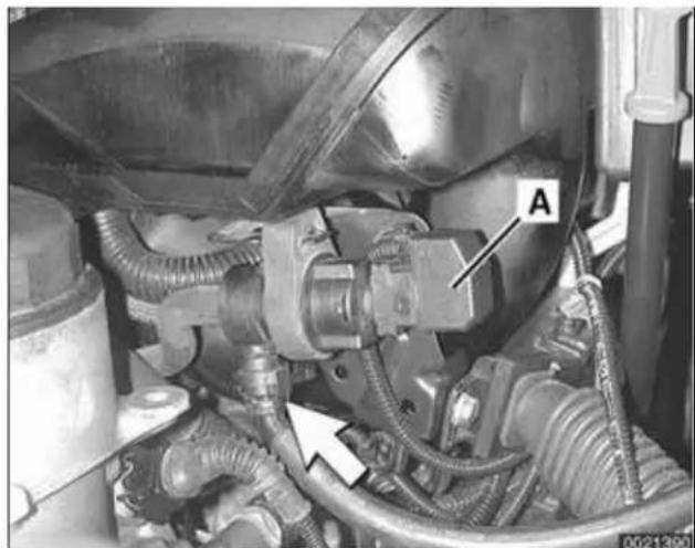 Mechanical assembly diagram showing hoses and components with no visible text or symbols