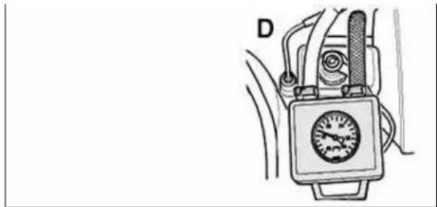 Diagram of a wristwatch with dial and sensor, no text or symbols present