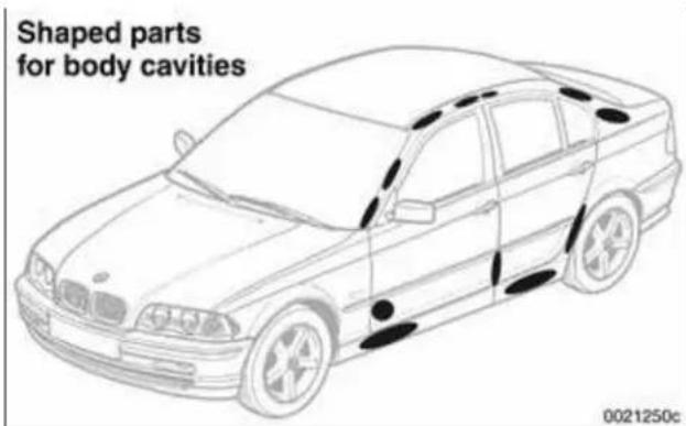 Shaped parts for body cavities 0021250c