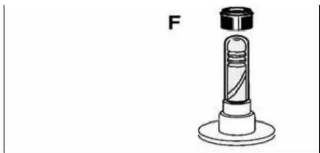 Technical line drawing of a mechanical component with a flanged base and cap (no text or symbols)