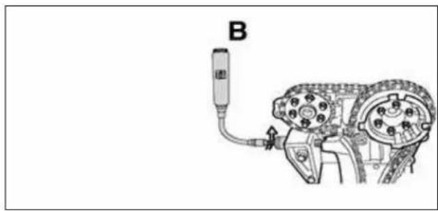 Mechanical assembly diagram showing a motor connected to a valve and housing (no text or symbols)