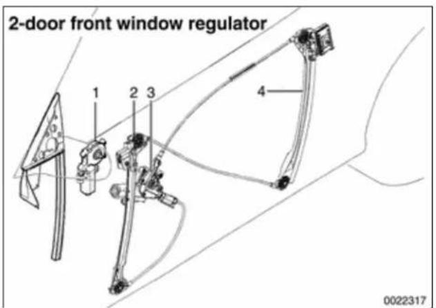 2-door front window regulator 1 2 3 4 0022317