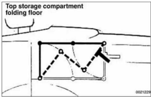 Top storage compartment folding floor 0021229