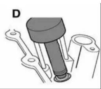 Mechanical component diagram showing a bolt inserted into a housing with flanges (no text or symbols)