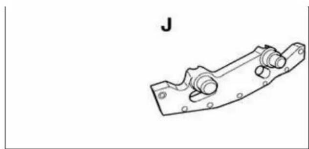 Technical line drawing of a mechanical bracket component (no text or symbols)