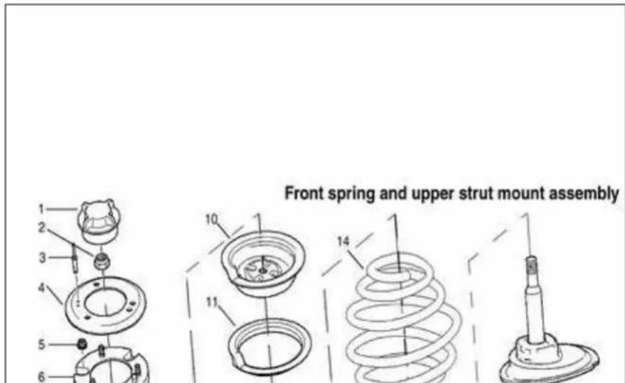 Front spring and upper strut mount assembly