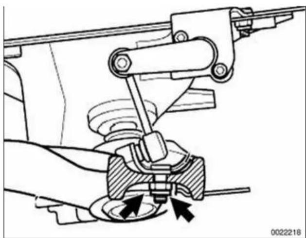 Mechanical assembly diagram showing a lever mechanism with no visible text or symbols