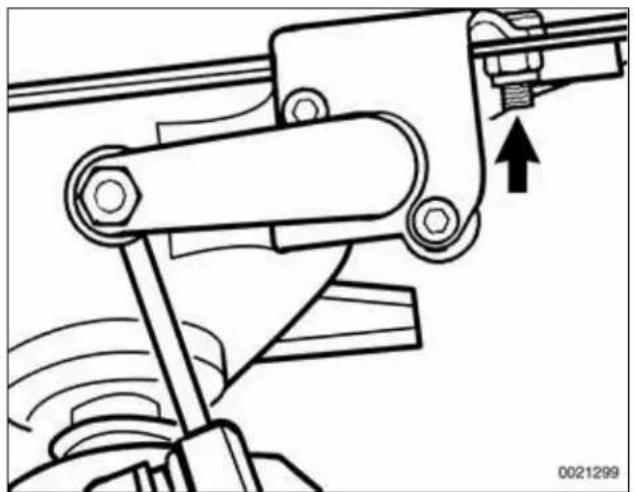 Mechanical assembly diagram showing linkage mechanism with no visible text or symbols