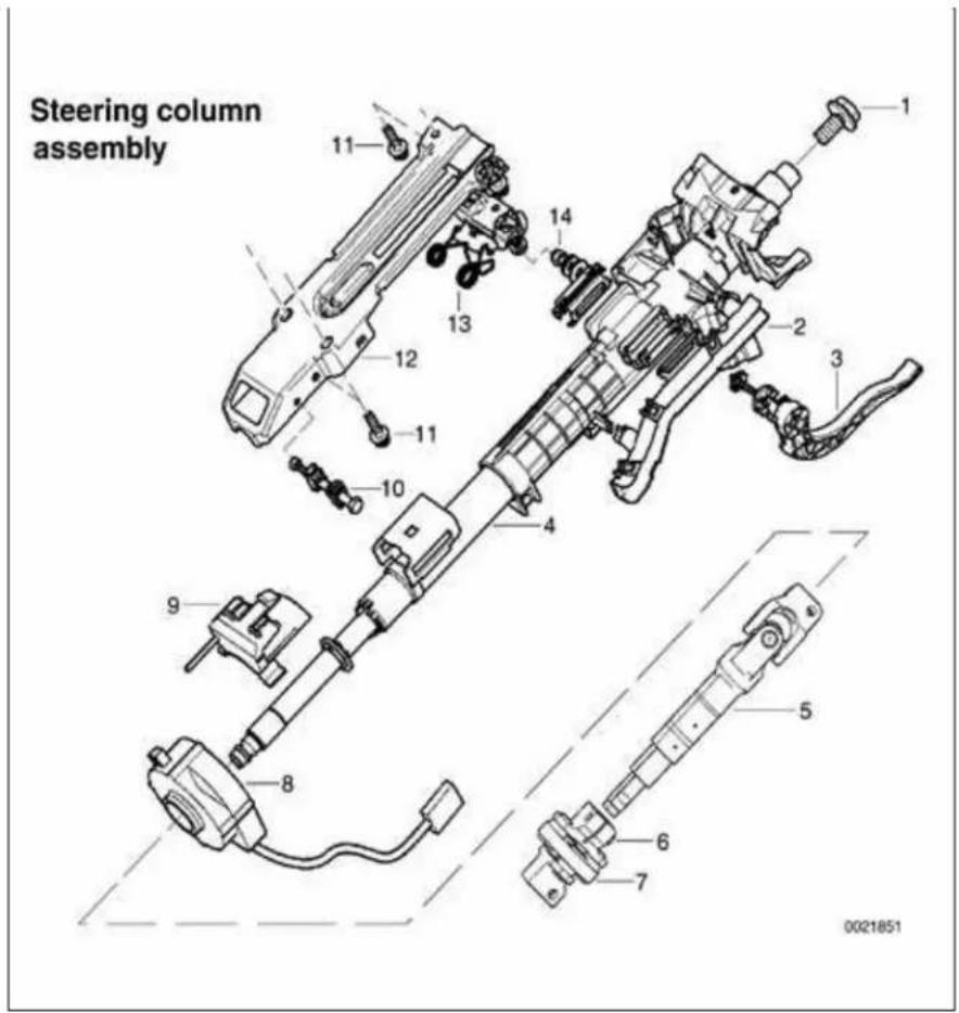 Steering column assembly 1 2 3 4 5 6 7 8 9 10 11 12 13 14 11