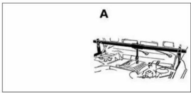 Technical line drawing of a mechanical assembly or machine component labeled 'A' (no text or symbols on the diagram itself)