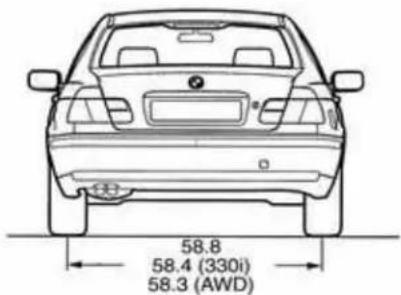 58.8 58.4 (330i) 58.3 (AWD)