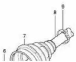 Technical diagram of a coiled cable with numbered components labeled 6, 7, 8, and 9.