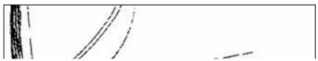 Abstract line drawing with diagonal and dashed lines on white background (no text or symbols)
