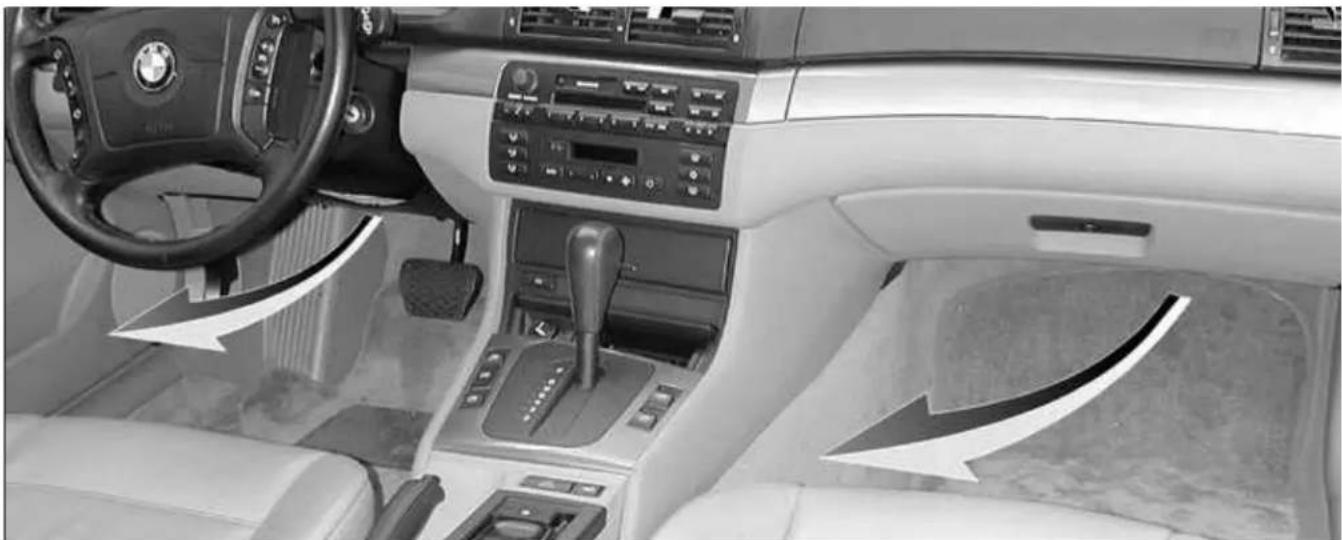 Interior view of a car dashboard and infotainment system (no visible text or symbols)