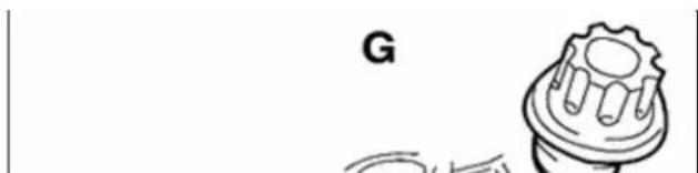 Simple line drawing of a mechanical component with gear and shaft (no text or symbols)