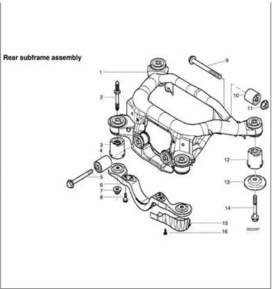 Rear subframe assembly 1 2 3 4 5 6 7 8 9 10 11 12 13 14 15 16 0000067