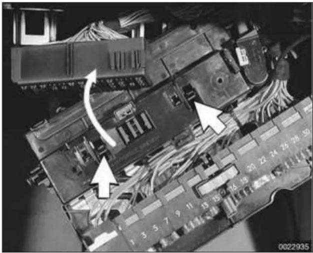 Close-up of an electronic circuit board with visible traces and connectors (no readable text or symbols)