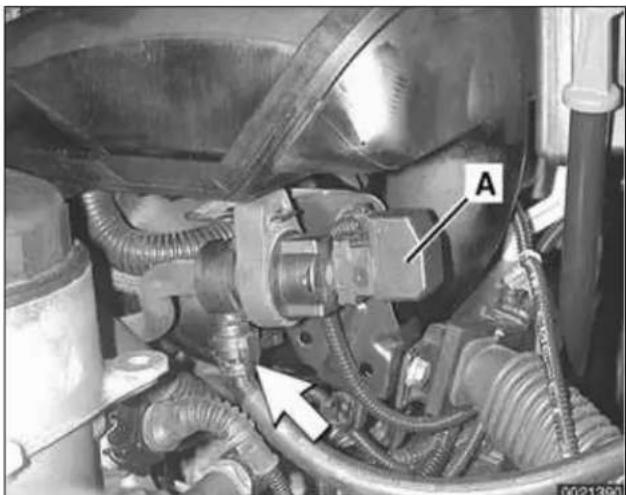 Mechanical assembly diagram showing hoses and components with no visible text or symbols