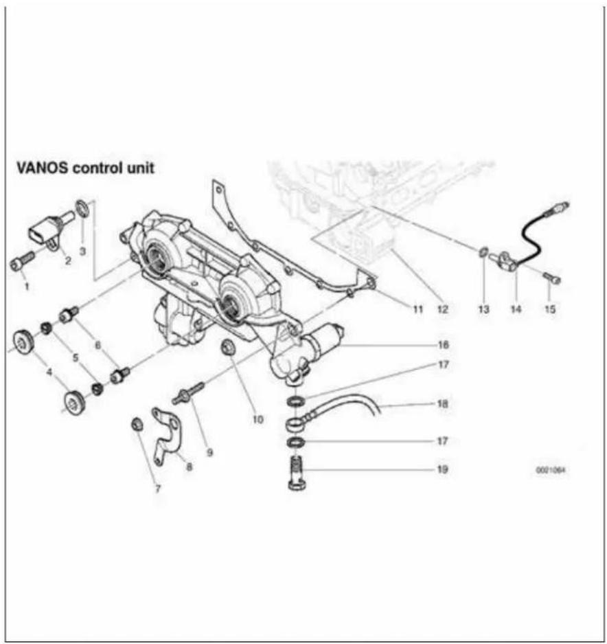VANOS control unit 1 2 3 4 5 6 7 8 9 10 11 12 13 14 15 16 17 18 17 19 0001064