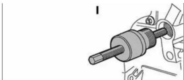 Mechanical assembly diagram showing a shaft and housing component (no text or labels)