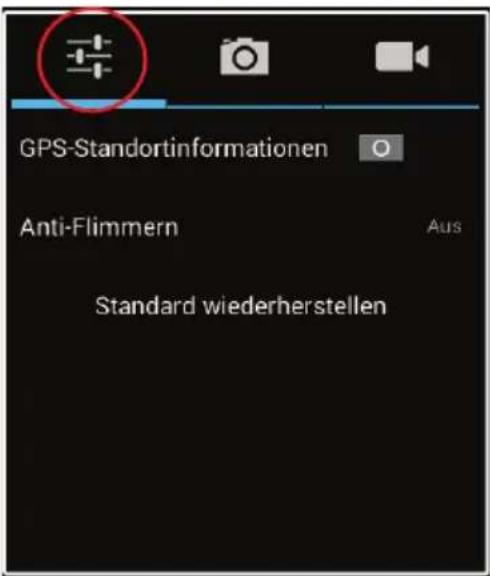 GPS-Standortinformationen Anti-Flimmern Aus Standard wiederherstellen