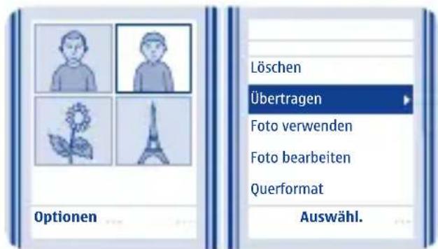 Löschen Übertragen Foto verwenden Foto bearbeiten Querformat Auswähl.