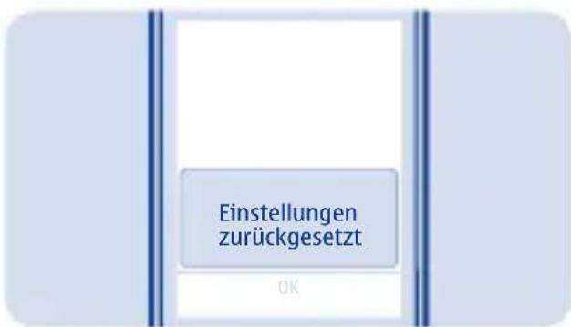 Einstellungen zurückgesetzt OK