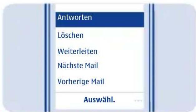 Antworten Löschen Weiterleiten Nächste Mail Vorherige Mail Auswähl.