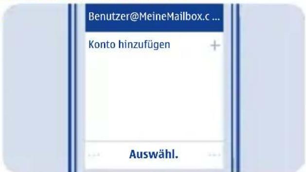 Benutzer@MeineMailbox.c ... Konto hinzufügen + Auswähl.