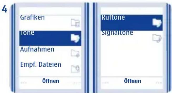 4 Grafiken Tone Aufnahmen Empf. Dateien Öffnen Rufföne Signaltone Öffnen