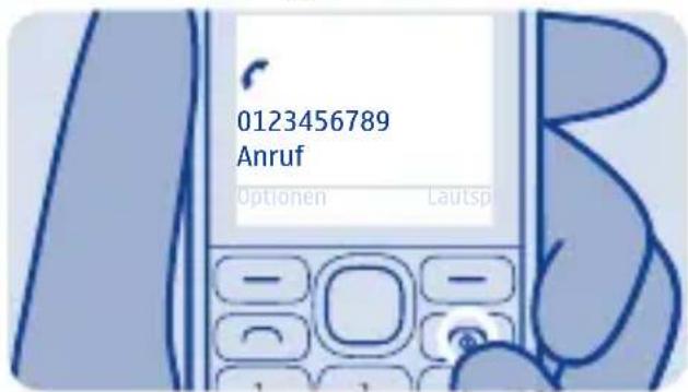 0123456789 Anruf Optionen Lautsp