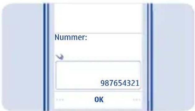 Nummer: 987654321 OK
