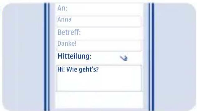 An: Anna Betreff: Danke! Mitteilung: Hi! Wie geht's?