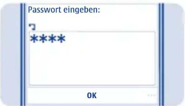 Passwort eingeben: **** OK