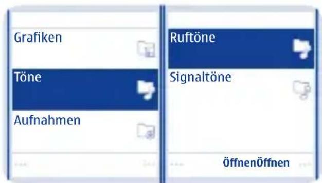 Grafiken Töne Aufnahmen Ruftöne Signaltöne ÖffnenÖffnen