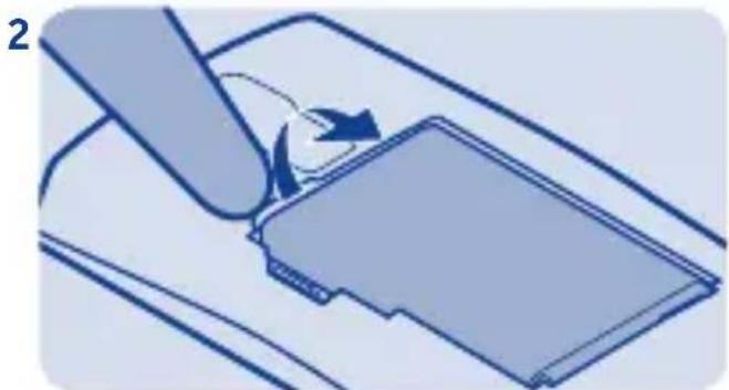 NOKIA Lumia 205 - Einsetzen von SIM-Karte und Akku - 3