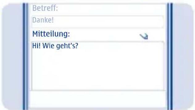 Betreff: Danke! Mitteilung: Hi! Wie geht's?