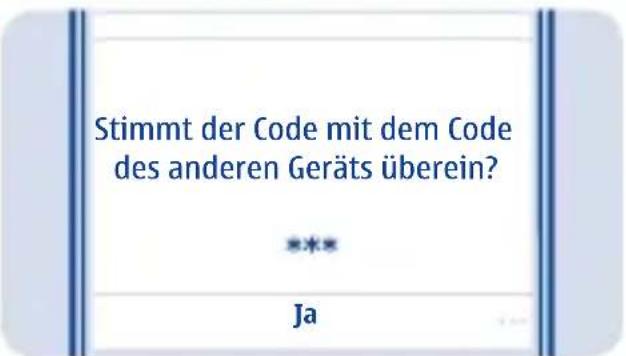 Stimmt der Code mit dem Code des anderen Geräts überein? *** Ja